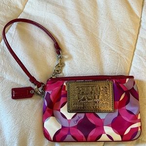 Discontinued Coach Poppy Wristlet (pink & purple)